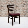 image:imageFlash Furniture 2 Pack HERCULES Series Ladder Back Cherry Wood Restaurant Chair  Burgundy Vinyl SeatBurgundy Vinyl SeatWalnut Wood Frame