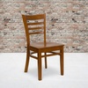 image:imageFlash Furniture 2 Pack HERCULES Series Ladder Back Cherry Wood Restaurant Chair  Burgundy Vinyl SeatCherry Wood SeatCherry Wood Frame