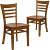 image:imageFlash Furniture 2 Pack HERCULES Series Ladder Back Cherry Wood Restaurant Chair  Burgundy Vinyl SeatCherry Wood SeatCherry Wood Frame