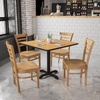 image:imageFlash Furniture 2 Pack HERCULES Series Ladder Back Cherry Wood Restaurant Chair  Burgundy Vinyl SeatNatural Wood SeatNatural Wood Frame
