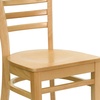 image:imageFlash Furniture 2 Pack HERCULES Series Ladder Back Cherry Wood Restaurant Chair  Burgundy Vinyl SeatNatural Wood SeatNatural Wood Frame