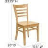 image:imageFlash Furniture 2 Pack HERCULES Series Ladder Back Cherry Wood Restaurant Chair  Burgundy Vinyl SeatNatural Wood SeatNatural Wood Frame