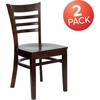 image:imageFlash Furniture 2 Pack HERCULES Series Ladder Back Cherry Wood Restaurant Chair  Burgundy Vinyl SeatWalnut Wood SeatWalnut Wood Frame