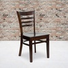 image:imageFlash Furniture 2 Pack HERCULES Series Ladder Back Cherry Wood Restaurant Chair  Burgundy Vinyl SeatWalnut Wood SeatWalnut Wood Frame