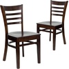 image:imageFlash Furniture 2 Pack HERCULES Series Ladder Back Cherry Wood Restaurant Chair  Burgundy Vinyl SeatWalnut Wood SeatWalnut Wood Frame