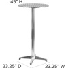 image:imageFlash Furniture 2325 Round Aluminum IndoorOutdoor Bar Height Table with FlipUp Top HeavyDuty Aluminum FlipUp Top Cocktail Table SilverAluminum