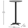 image:imageFlash Furniture 2325 Round Aluminum IndoorOutdoor Bar Height Table with FlipUp Top HeavyDuty Aluminum FlipUp Top Cocktail Table SilverBlack