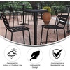 image:imageFlash Furniture 2325 Round Aluminum IndoorOutdoor Bar Height Table with FlipUp Top HeavyDuty Aluminum FlipUp Top Cocktail Table SilverBlack