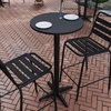image:imageFlash Furniture 2325 Round Aluminum IndoorOutdoor Bar Height Table with FlipUp Top HeavyDuty Aluminum FlipUp Top Cocktail Table SilverBlack