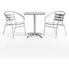 image:imageFlash Furniture 235 Square Aluminum IndoorOutdoor Table Set with 2 Slat Back ChairsAluminum