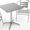 image:imageFlash Furniture 235 Square Aluminum IndoorOutdoor Table Set with 2 Slat Back ChairsAluminum