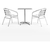 image:imageFlash Furniture 235 Square Aluminum IndoorOutdoor Table Set with 2 Slat Back ChairsAluminum