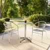 image:imageFlash Furniture 235 Square Aluminum IndoorOutdoor Table Set with 2 Slat Back ChairsAluminum