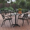 image:imageFlash Furniture 235 Square Aluminum IndoorOutdoor Table Set with 2 Slat Back ChairsBlack