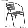 image:imageFlash Furniture 235 Square Aluminum IndoorOutdoor Table Set with 2 Slat Back ChairsBlack