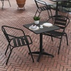 image:imageFlash Furniture 235 Square Aluminum IndoorOutdoor Table Set with 2 Slat Back ChairsBlack