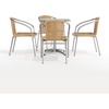 image:imageFlash Furniture 235 Square Aluminum IndoorOutdoor Table Set with 4 Dark Brown Rattan ChairsBeige