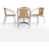 image:imageFlash Furniture 235 Square Aluminum IndoorOutdoor Table Set with 4 Dark Brown Rattan ChairsBeige