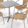 image:imageFlash Furniture 235 Square Aluminum IndoorOutdoor Table Set with 4 Dark Brown Rattan ChairsBeige