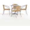 image:imageFlash Furniture 235 Square Aluminum IndoorOutdoor Table Set with 4 Dark Brown Rattan ChairsBeige