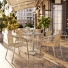 image:imageFlash Furniture 235 Square Aluminum IndoorOutdoor Table Set with 4 Dark Brown Rattan ChairsBeige