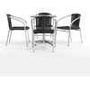 image:imageFlash Furniture 235 Square Aluminum IndoorOutdoor Table Set with 4 Dark Brown Rattan ChairsBlack
