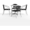 image:imageFlash Furniture 235 Square Aluminum IndoorOutdoor Table Set with 4 Dark Brown Rattan ChairsBlack