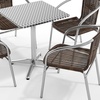 image:imageFlash Furniture 235 Square Aluminum IndoorOutdoor Table Set with 4 Dark Brown Rattan ChairsDark Brown