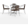 image:imageFlash Furniture 235 Square Aluminum IndoorOutdoor Table Set with 4 Dark Brown Rattan ChairsDark Brown