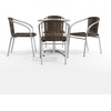 image:imageFlash Furniture 235 Square Aluminum IndoorOutdoor Table Set with 4 Dark Brown Rattan ChairsDark Brown