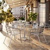 image:imageFlash Furniture 235 Square Aluminum IndoorOutdoor Table Set with 4 Slat Back Chairs235