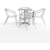 image:imageFlash Furniture 235 Square Aluminum IndoorOutdoor Table Set with 4 Slat Back Chairs235