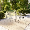 image:imageFlash Furniture 235 Square Aluminum IndoorOutdoor Table Set with 4 Slat Back Chairs235