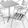 image:imageFlash Furniture 235 Square Aluminum IndoorOutdoor Table Set with 4 Slat Back Chairs235
