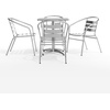 image:imageFlash Furniture 235 Square Aluminum IndoorOutdoor Table Set with 4 Slat Back Chairs235