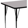 image:imageFlash Furniture 24W x 48L Rectangular Grey Thermal Laminate Activity Table  Standard Height Adjustable LegsGrey