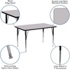 image:imageFlash Furniture 24W x 48L Rectangular Grey Thermal Laminate Activity Table  Standard Height Adjustable LegsGrey