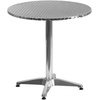 image:imageFlash Furniture 275 Round Aluminum IndoorOutdoor Table Set with 2 Dark Brown Rattan ChairsBeige