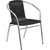 image:imageFlash Furniture 275 Round Aluminum IndoorOutdoor Table Set with 2 Dark Brown Rattan ChairsBlack