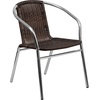 image:imageFlash Furniture 275 Round Aluminum IndoorOutdoor Table Set with 2 Dark Brown Rattan ChairsDark Brown