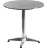 image:imageFlash Furniture 275 Round Aluminum IndoorOutdoor Table Set with 2 Dark Brown Rattan ChairsDark Brown