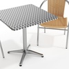 image:imageFlash Furniture 275 Square Aluminum IndoorOutdoor Table Set with 2 Dark Brown Rattan ChairsBeige