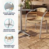 image:imageFlash Furniture 275 Square Aluminum IndoorOutdoor Table Set with 2 Dark Brown Rattan ChairsBeige