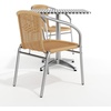 image:imageFlash Furniture 275 Square Aluminum IndoorOutdoor Table Set with 2 Dark Brown Rattan ChairsBeige