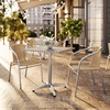 image:imageFlash Furniture 275 Square Aluminum IndoorOutdoor Table Set with 2 Dark Brown Rattan ChairsBeige