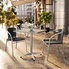 image:imageFlash Furniture 275 Square Aluminum IndoorOutdoor Table Set with 2 Dark Brown Rattan ChairsBlack