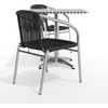 image:imageFlash Furniture 275 Square Aluminum IndoorOutdoor Table Set with 2 Dark Brown Rattan ChairsBlack