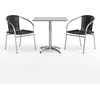 image:imageFlash Furniture 275 Square Aluminum IndoorOutdoor Table Set with 2 Dark Brown Rattan ChairsBlack