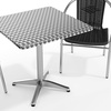 image:imageFlash Furniture 275 Square Aluminum IndoorOutdoor Table Set with 2 Dark Brown Rattan ChairsBlack