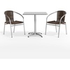 image:imageFlash Furniture 275 Square Aluminum IndoorOutdoor Table Set with 2 Dark Brown Rattan ChairsDark Brown